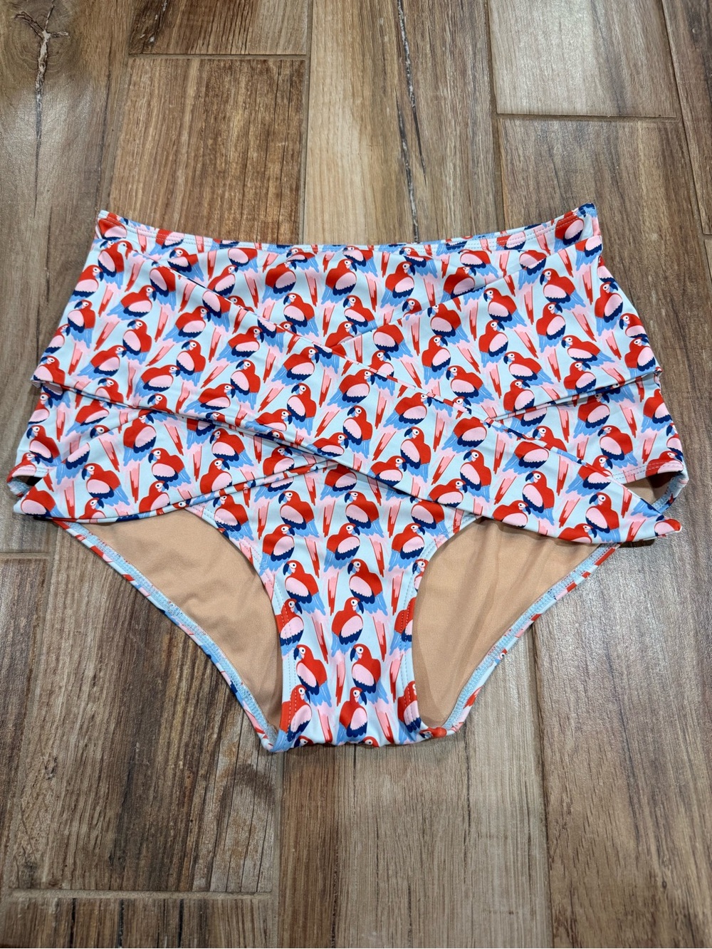 Kortni Jeane Parrots Tied Up Front Swimsuit Bottoms
